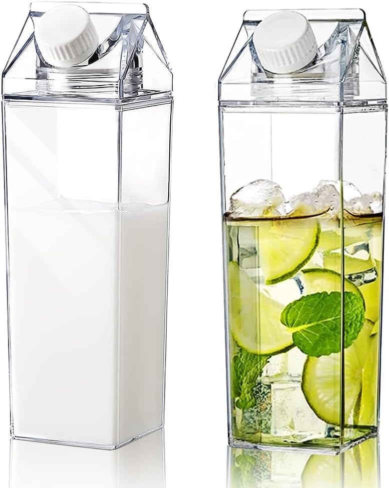 Milk Carton Design Acrylic Water Bottle