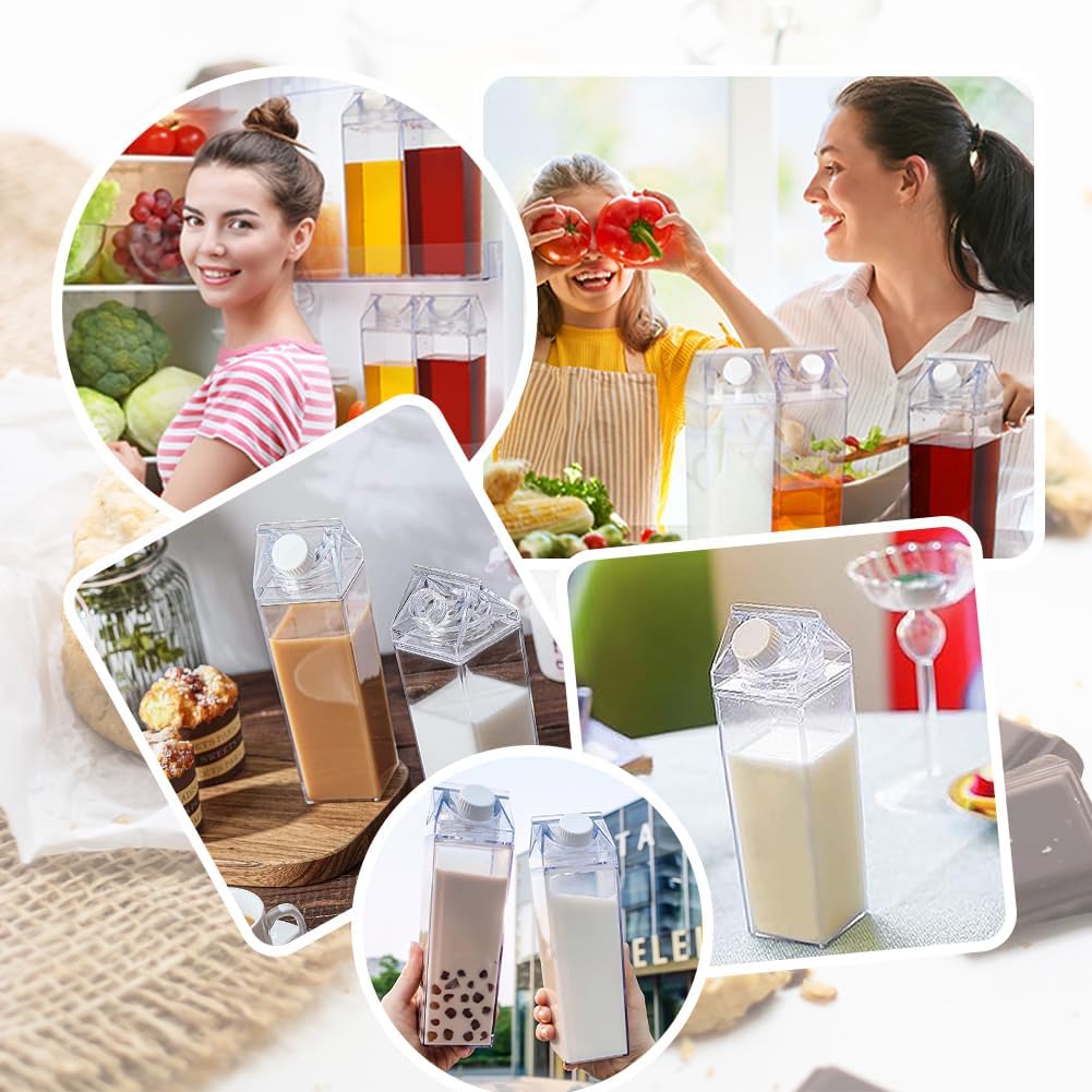 Milk Carton Design Acrylic Water Bottle