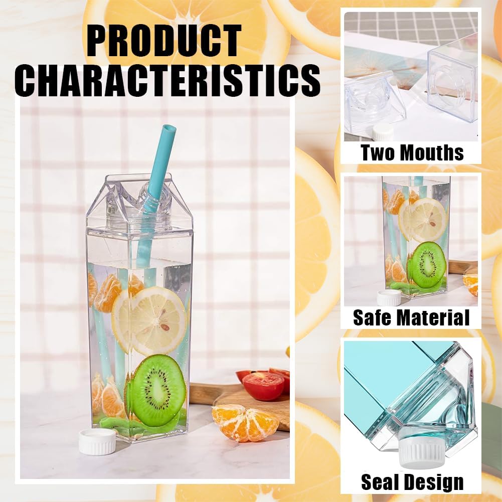 Milk Carton Design Acrylic Water Bottle