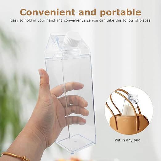 Milk Carton Design Acrylic Water Bottle