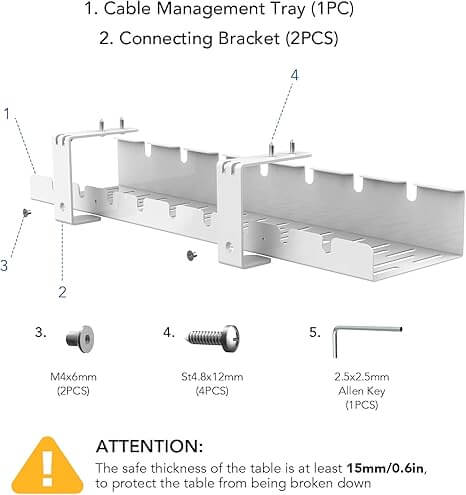 Flexispot Cable Management Tray - White