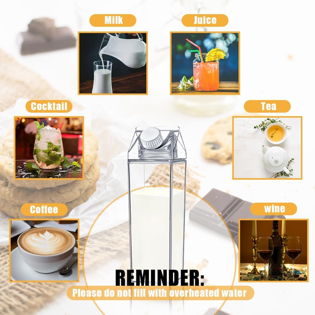 Milk Carton Design Acrylic Water Bottle