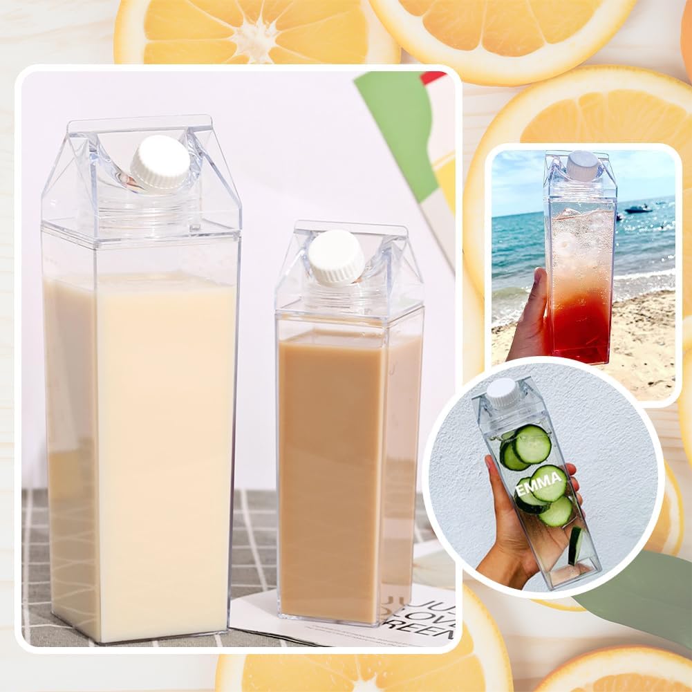 Milk Carton Design Acrylic Water Bottle