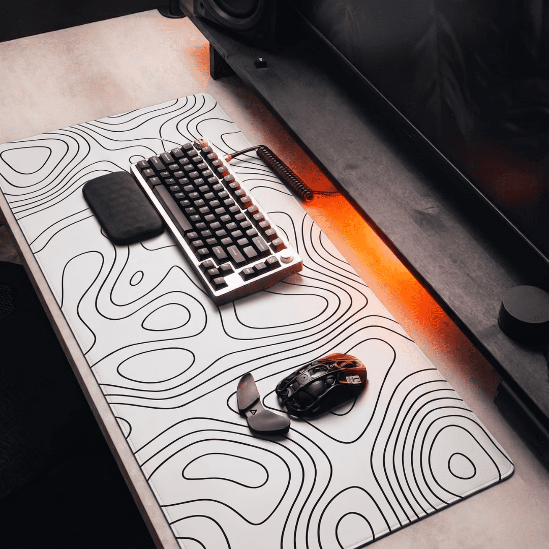 Printed Leather Desk Mat - Curvy