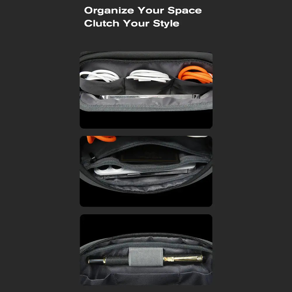 BANGE Tech Pouch Organizer Case - Silver