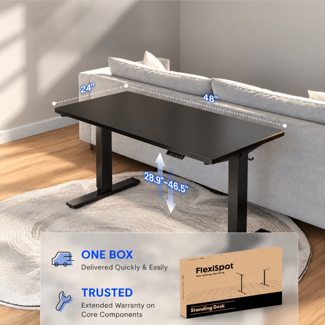 Flexispot EN1 - Single Motor Standing Desk With Black Top