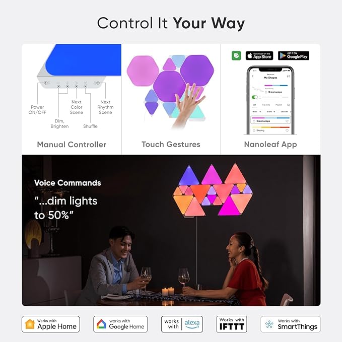 Nanoleaf Shapes Hexagons Starter Kit with 9 Light Panels