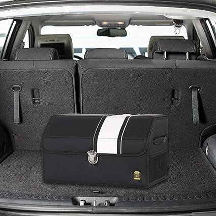 Car Leather Trunk Organizer Box - White Stripe-DIVERSITY