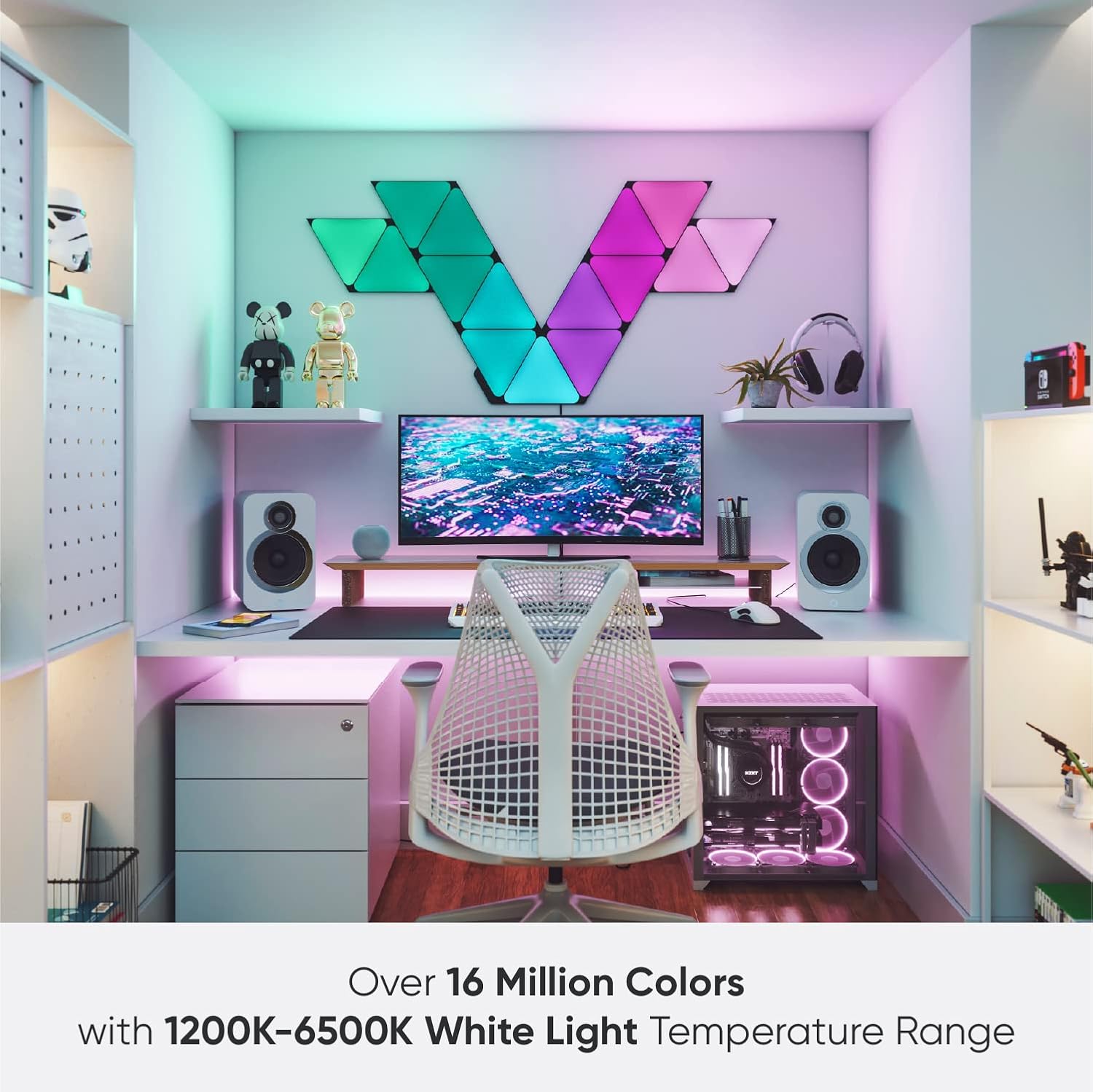 Nanoleaf Shapes Ultra Black Triangle Light Panels Smarter Kit