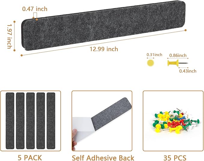 Felt Bulletin Board Pin Strips