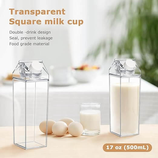 Milk Carton Design Acrylic Water Bottle