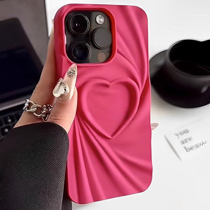 3D Heart Pattern iPhone Case