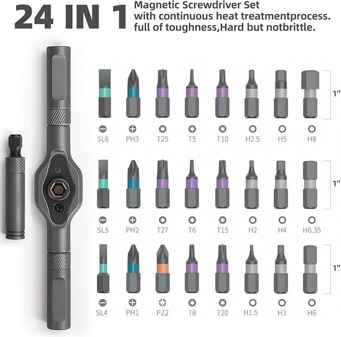 24-in-1 Ratchet Screwdriver Set