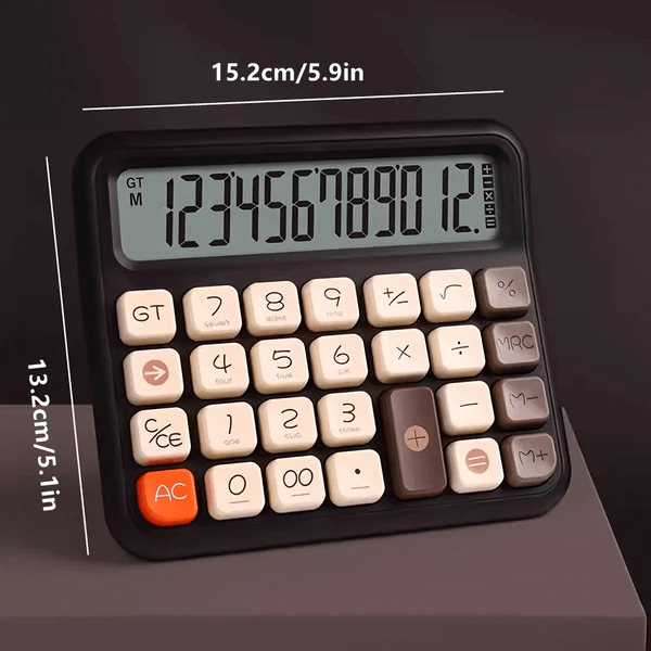 12-Digit Retro Desk Calculator