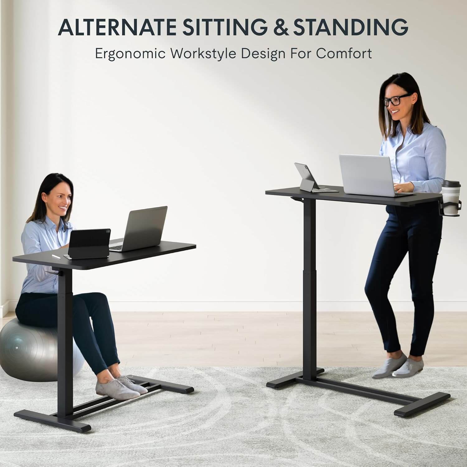 FlexiSpot - H7 Height Adjustable Table - Black