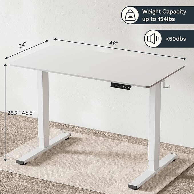 FlexiSpot EN1 - Standing Desk With White Frame