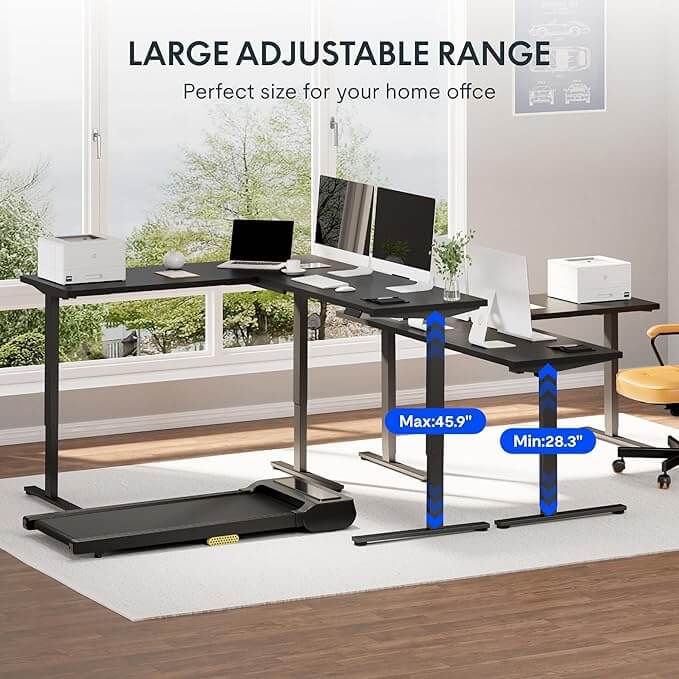 FlexiSpot E1L - Dual Motor L‑Shaped Standing Desk With Black Frame