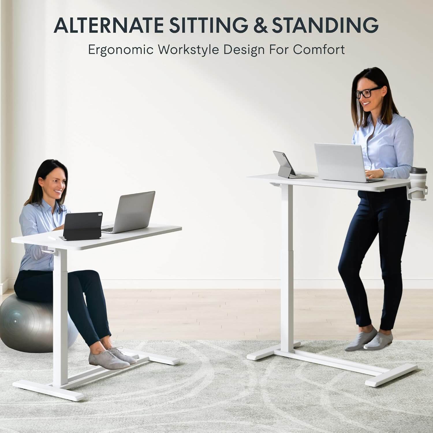 FlexiSpot - H7 Height Adjustable Table - White