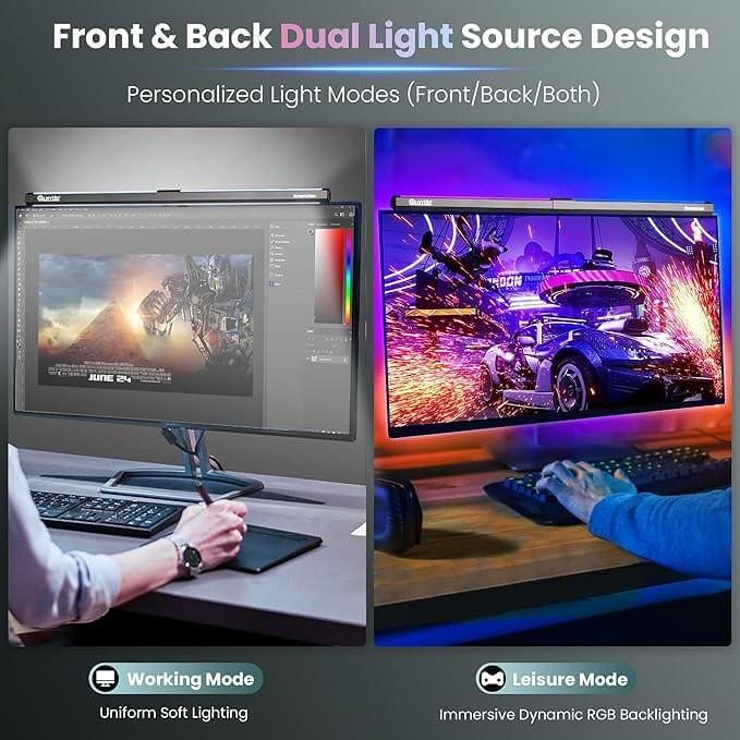 Quntis LED ScreenLinear RGB Dual Light Monitor Light Bar (15.7")