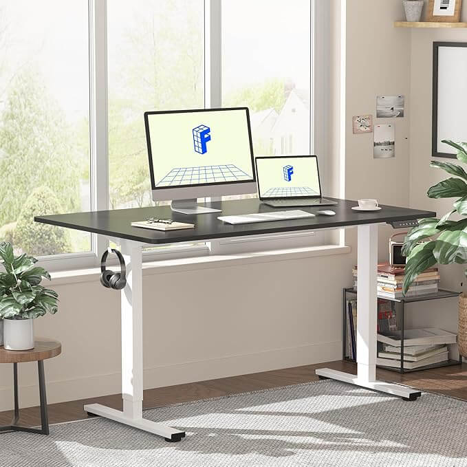 FlexiSpot EN1 - Standing Desk With White Frame