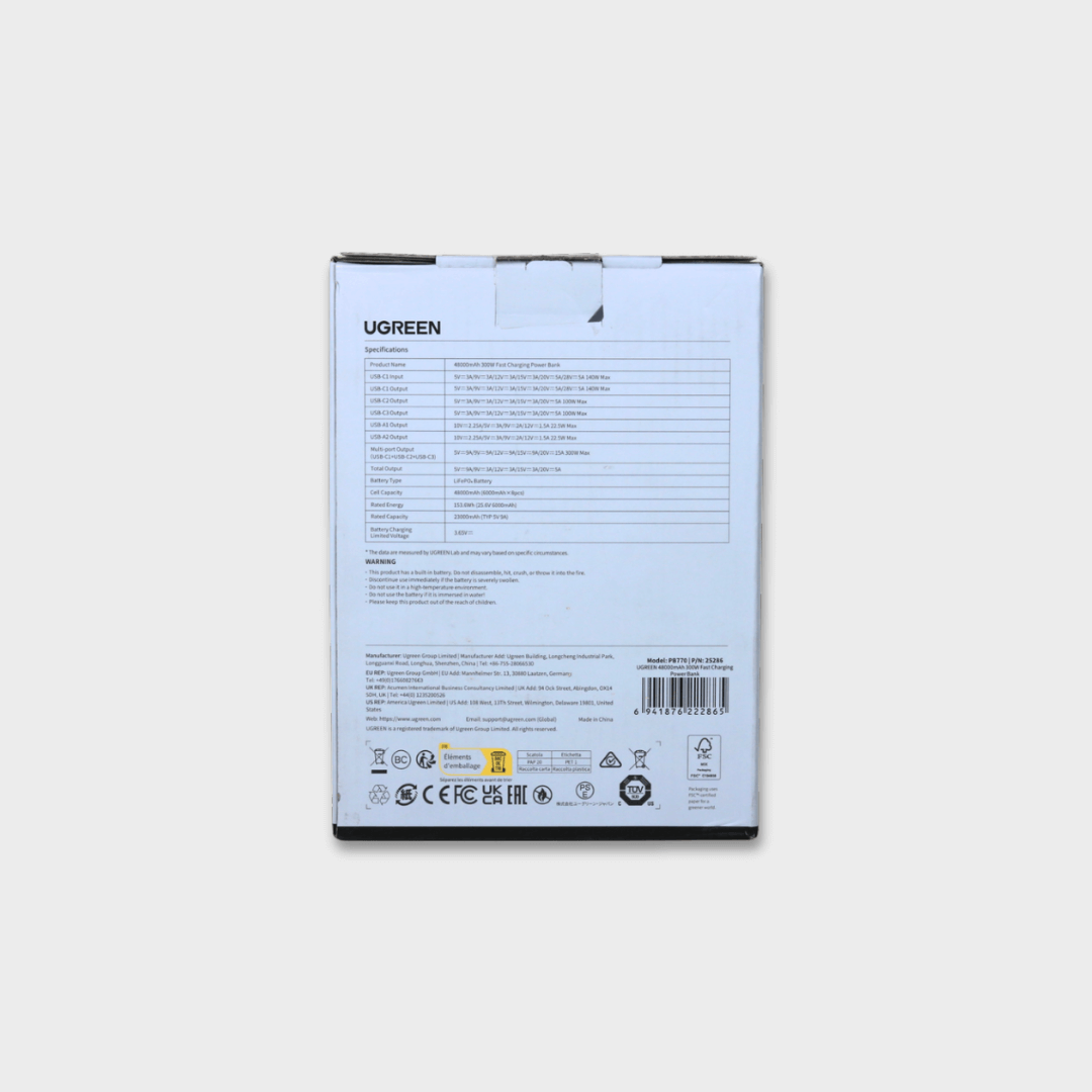 UGREEN 48000mAh 300W Power Bank With Smart Digital Display Lighting and SOS Mode