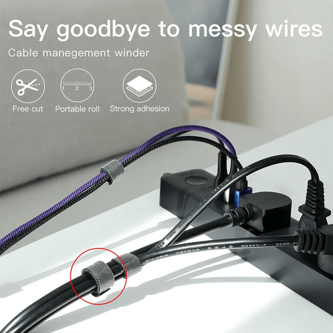 Reusable Neoprene Velcro Cable Tie Roll