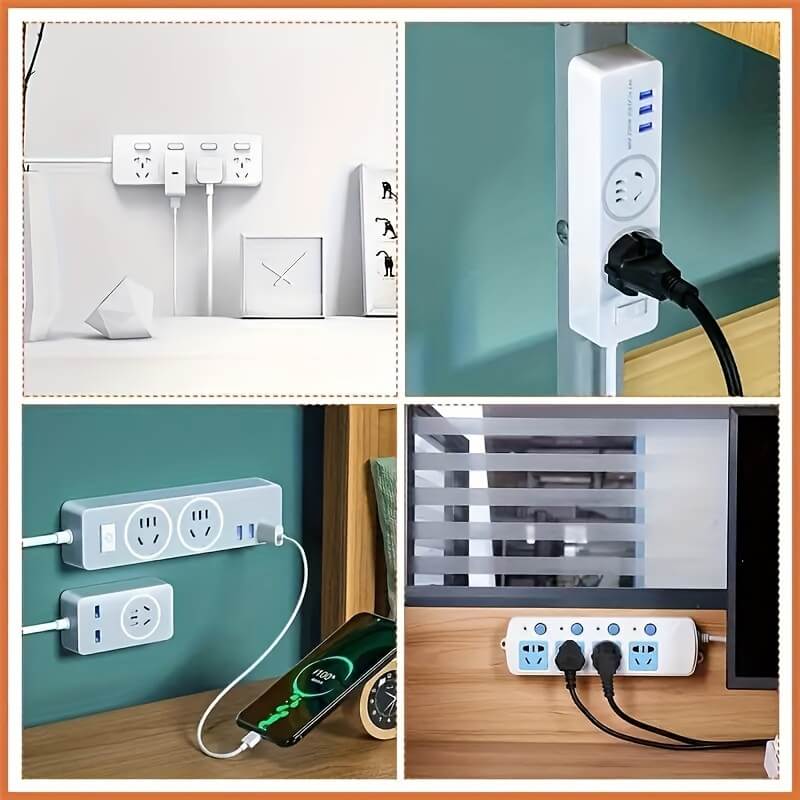 Ultra-Strong Self-Adhesive Wall Mount Socket Strip