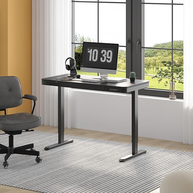 FlexiSpot - Comhar Electric Standing Desk with Drawers - Black