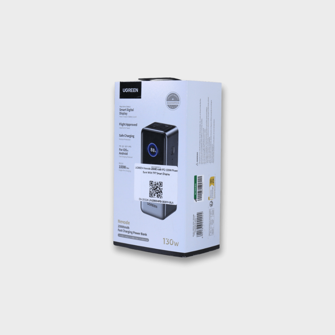UGREEN Nexode 20000 mAh PD 130W Power Bank With TFT Smart Display