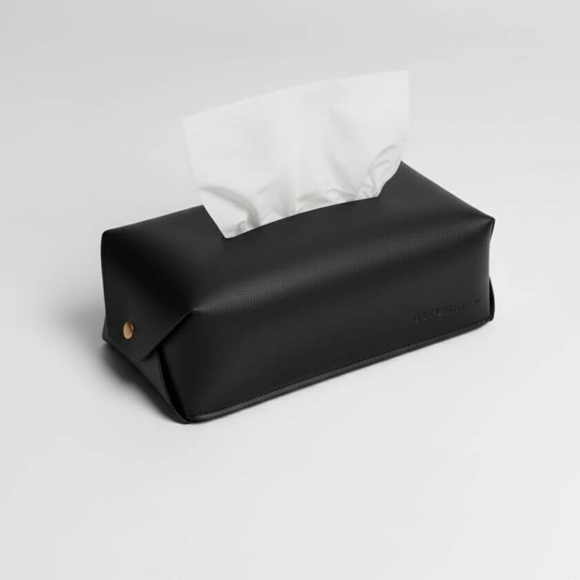 PU Leather Tissue Box - Black