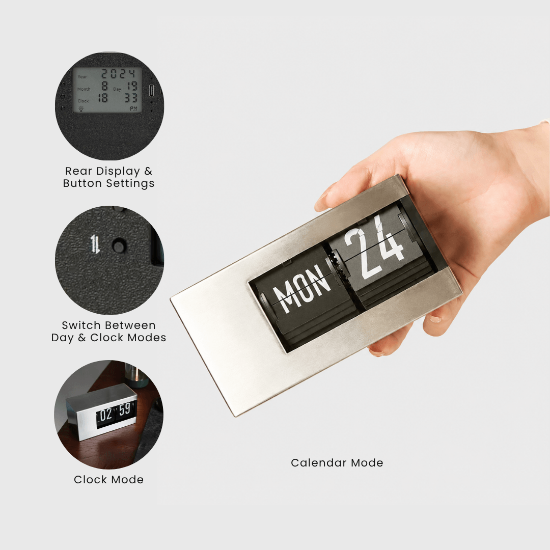 #Color_Silver - Clock & Calendar