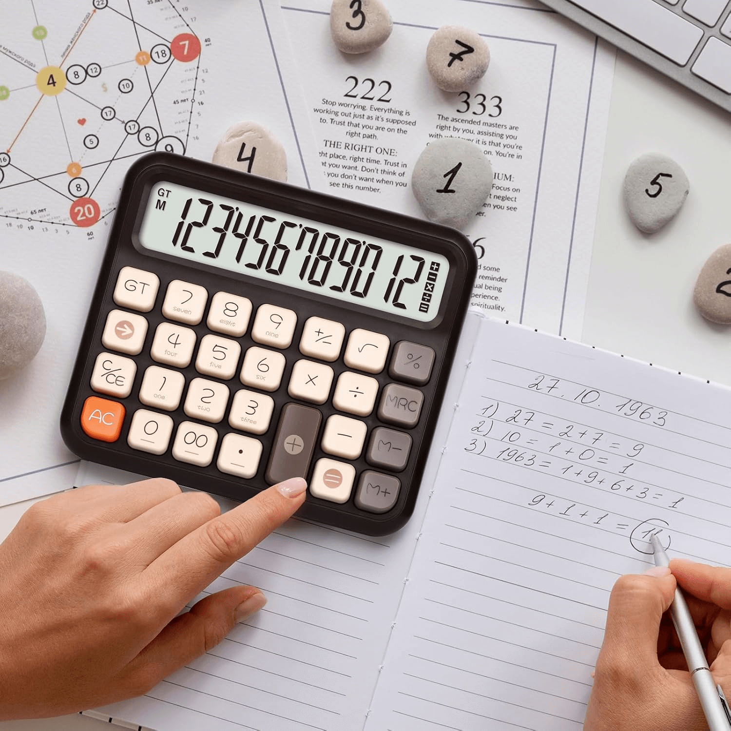 12-Digit Retro Desk Calculator