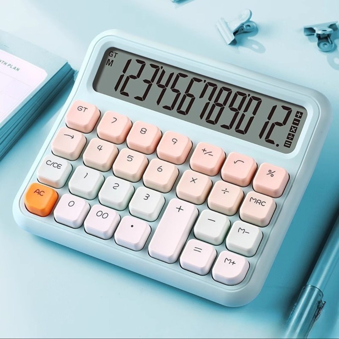 12-Digit Retro Desk Calculator