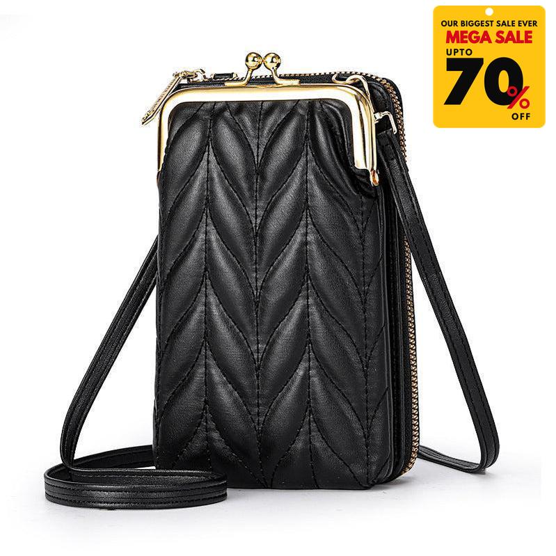 Premium Leaf Design Leather Crossbody Bag-DIVERSITY