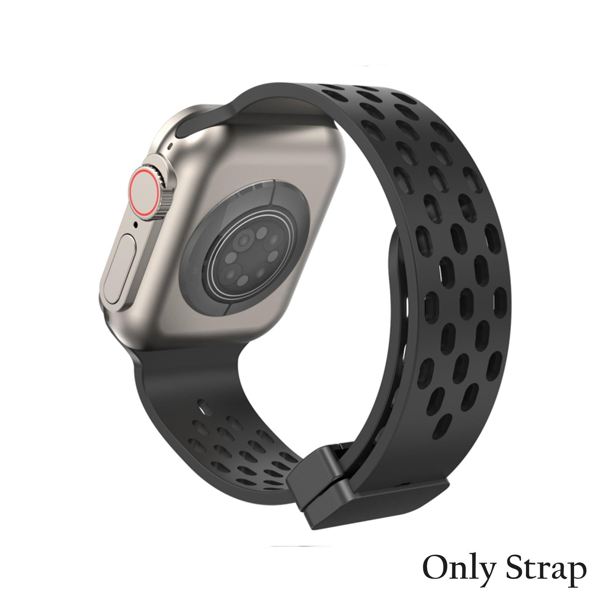 Magnetic D Buckle Silicone Strap For Apple Watch