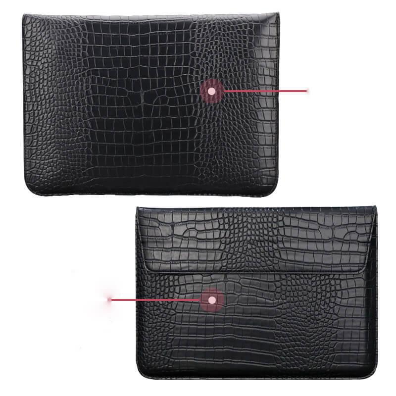 Crocodile Textured Leather Laptop Sleeve-DIVERSITY