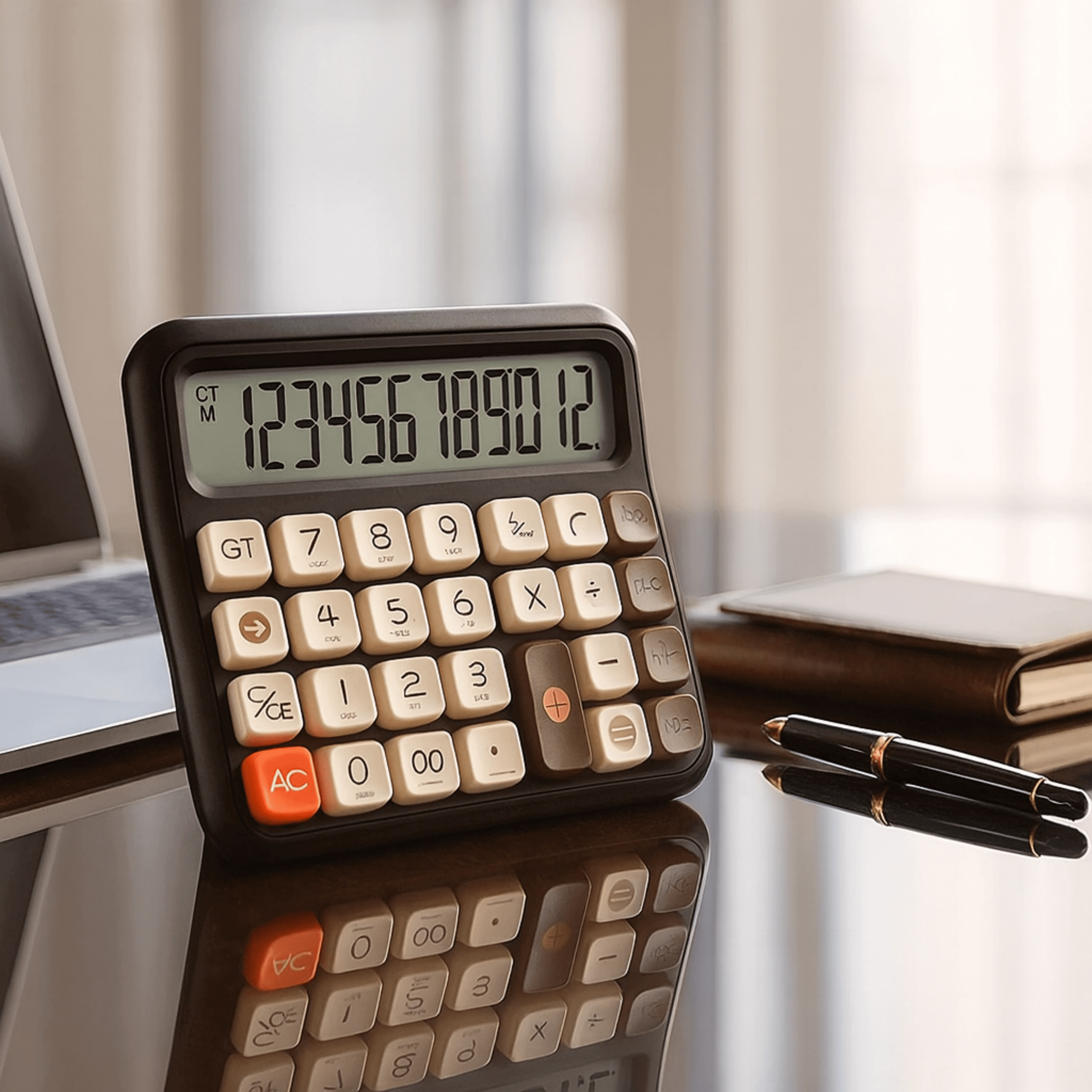 12-Digit Retro Desk Calculator