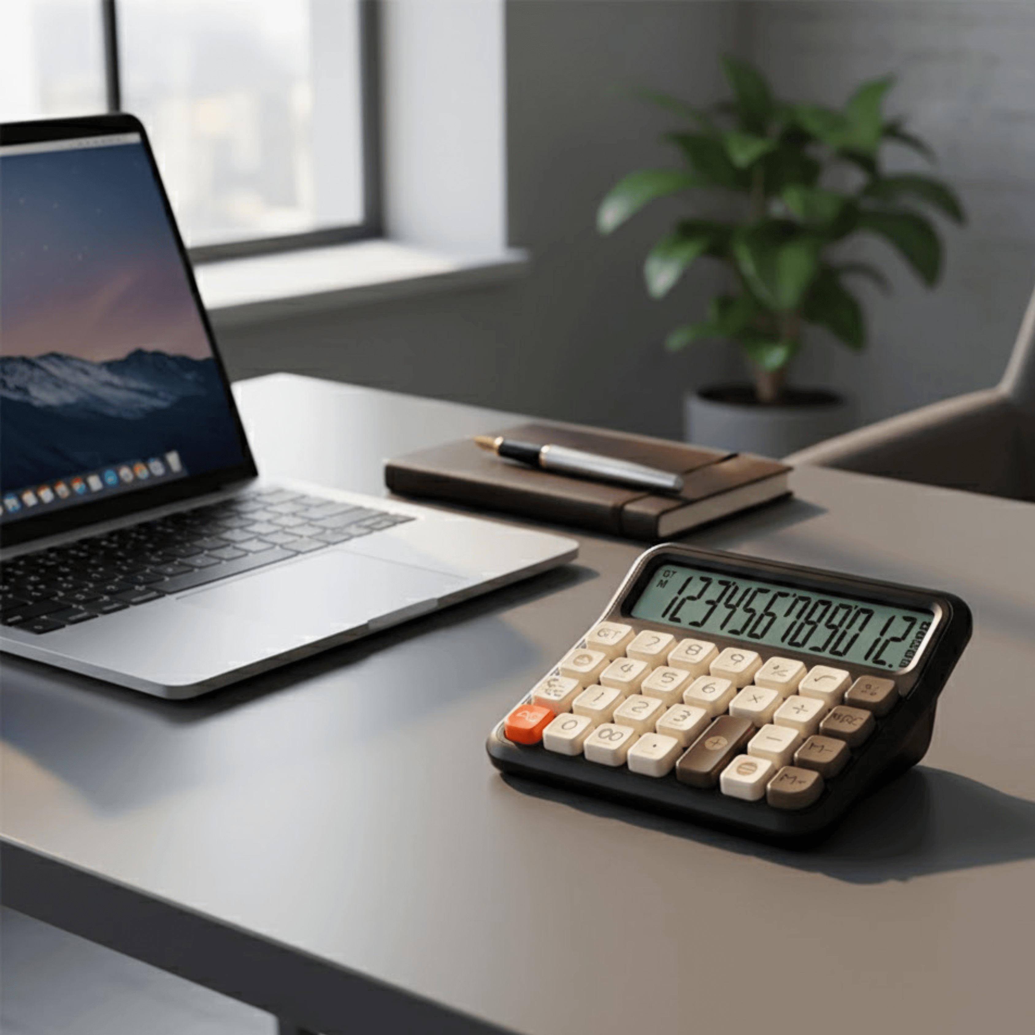 12-Digit Retro Desk Calculator