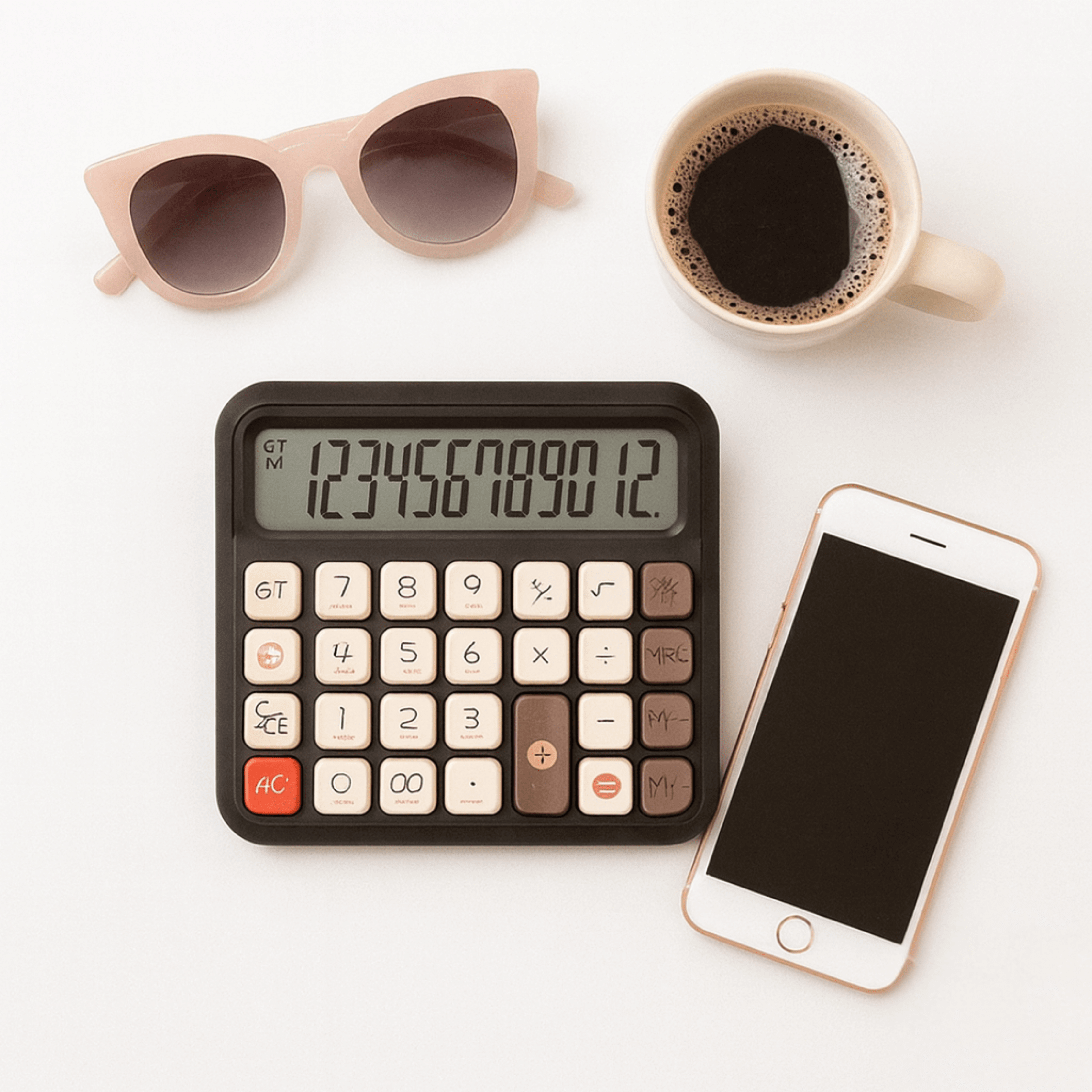 12-Digit Retro Desk Calculator