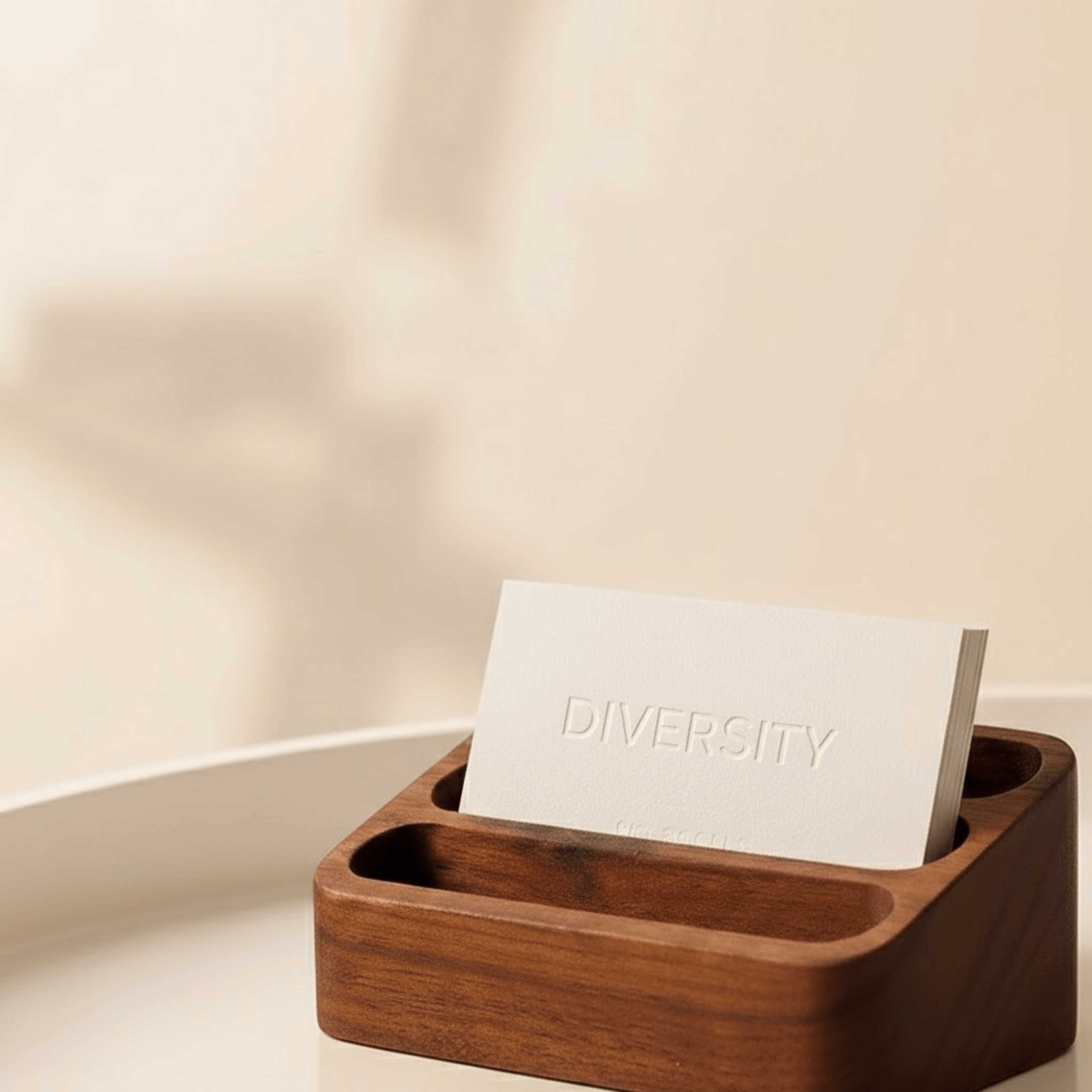 Wooden Multi-Slot Business Card Holder