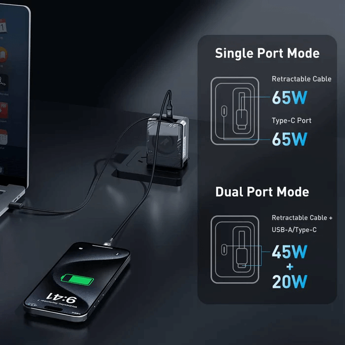 NILLKIN IceCore Retractable 65W GaN Charger
