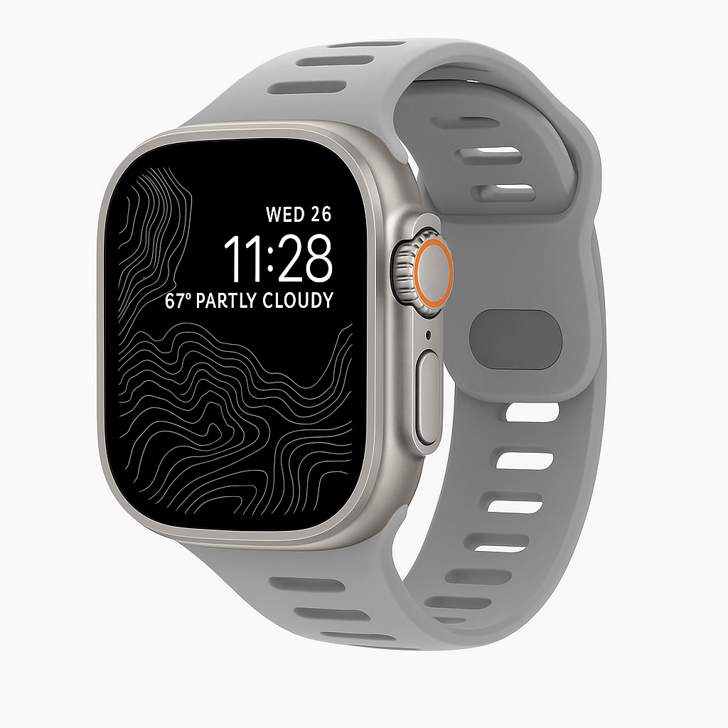 TrailBlaze Silicone Sports Band For Apple Watch - Grey