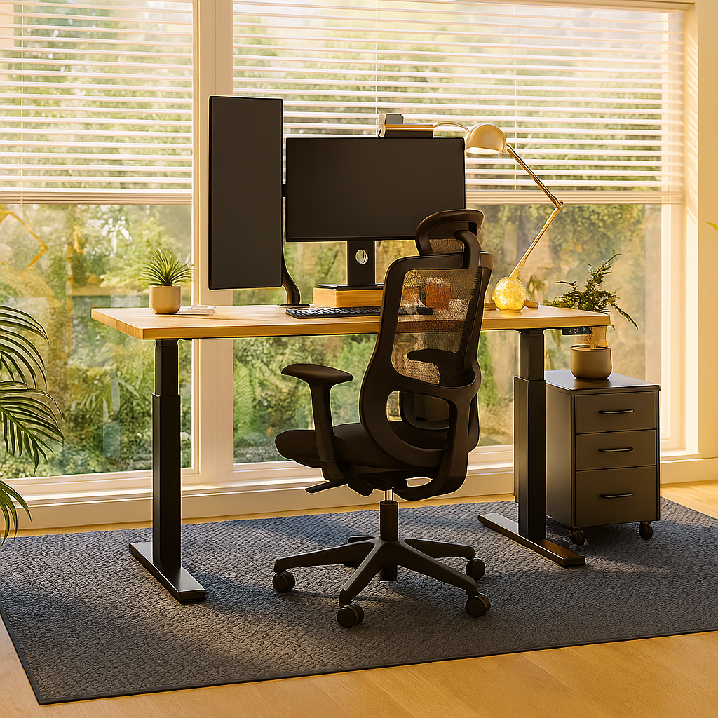 FlexiSpot E7 - Dual Motor Premium Standing Desk With Black Frame