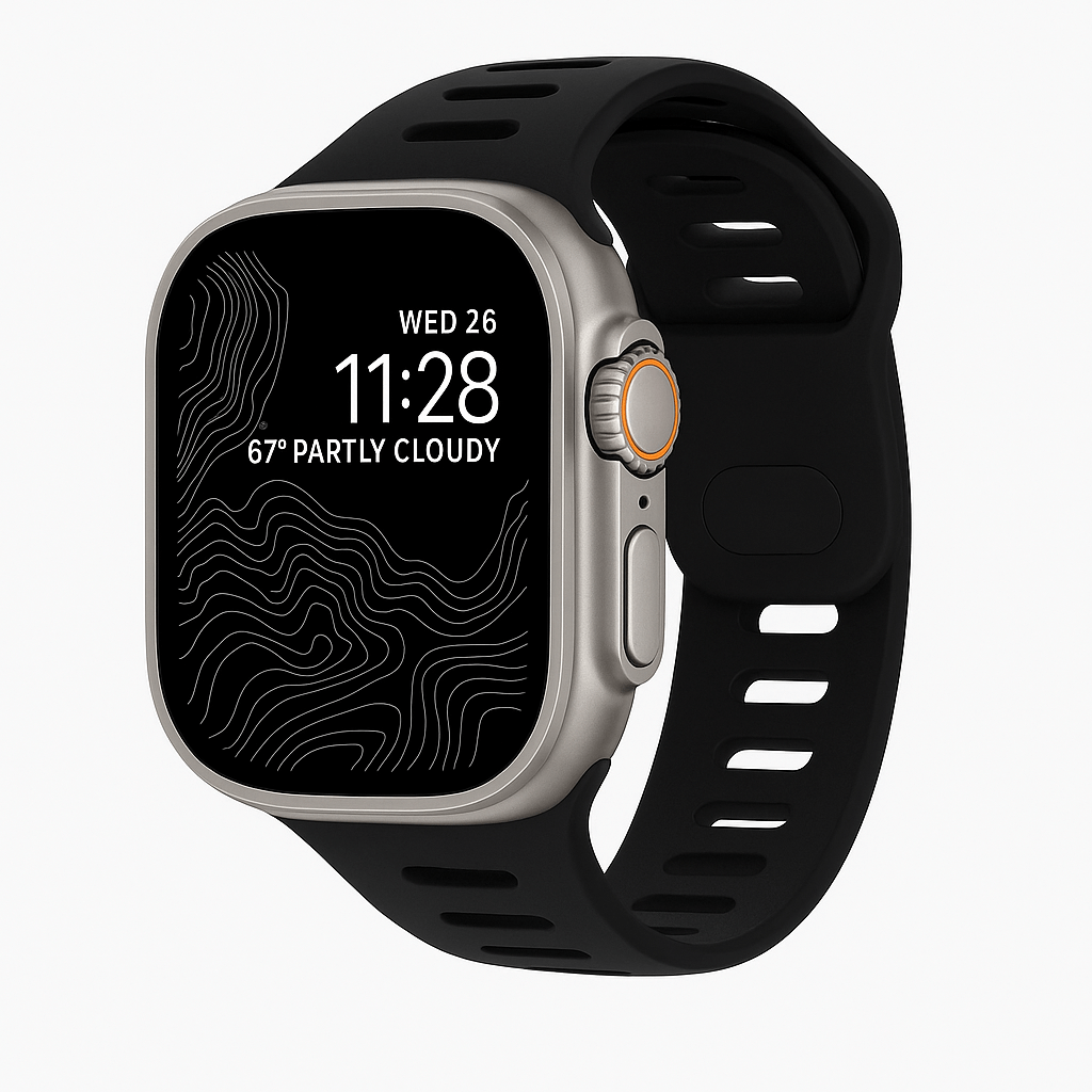 TrailBlaze Silicone Sports Band For Apple Watch - Black