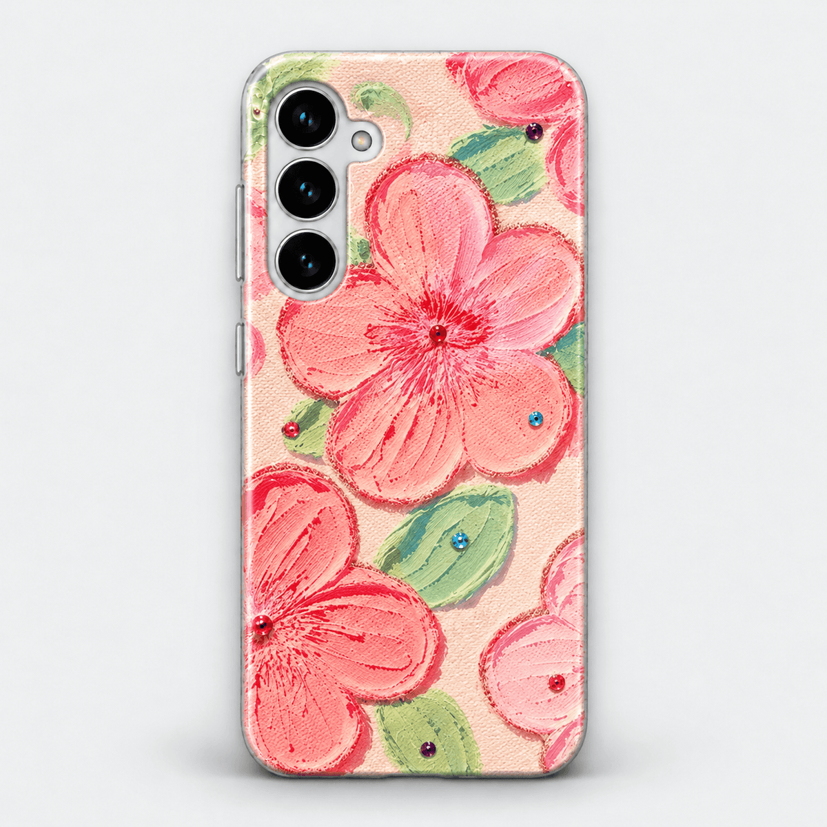 Floral Design Silicone Phone Case - Peach Blossom