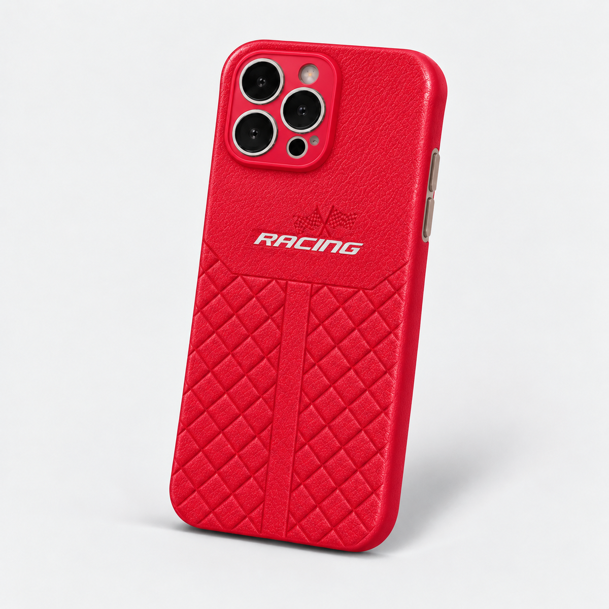 Pattern Leather iPhone Case - Red