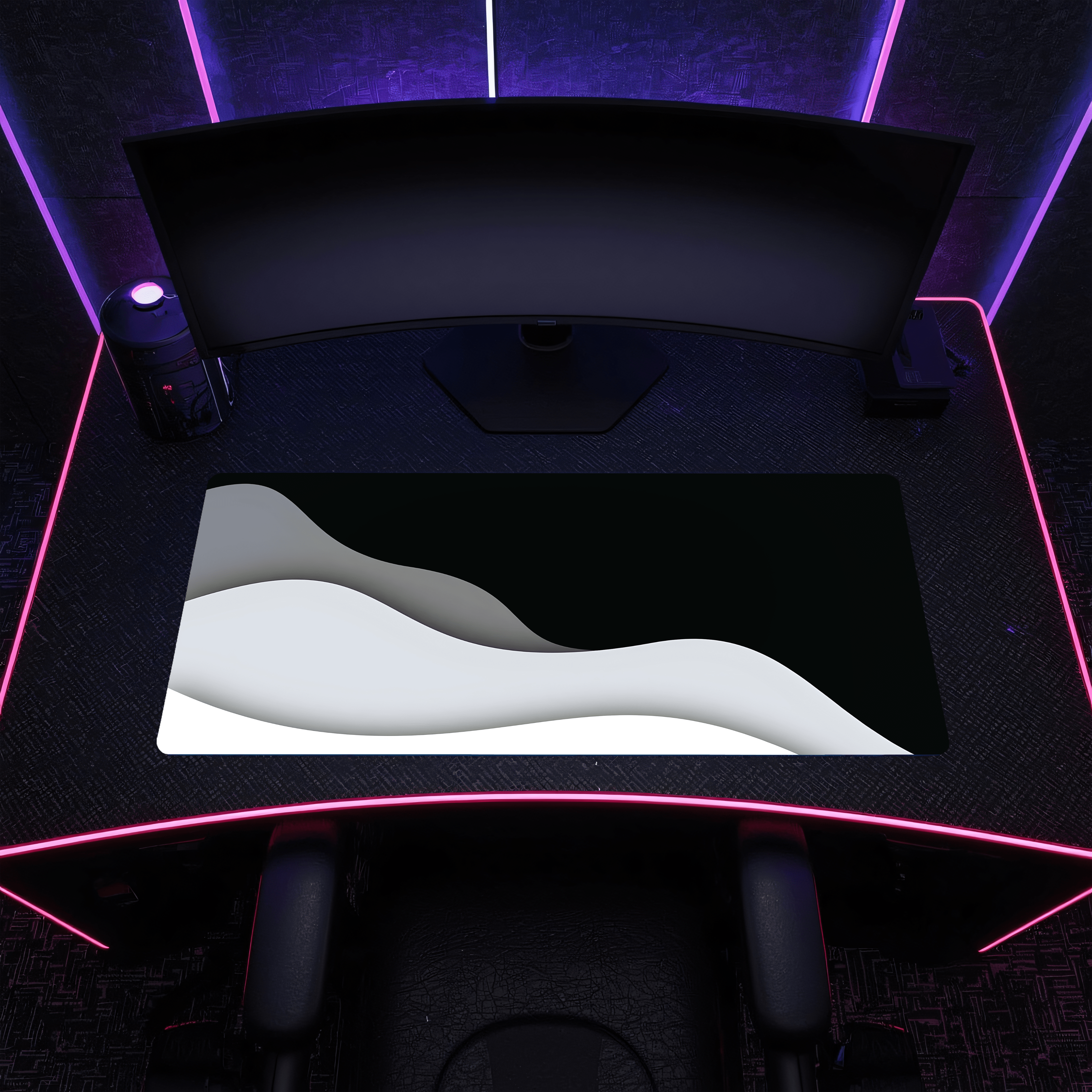 Printed Leather Desk Mat - Black Clouds