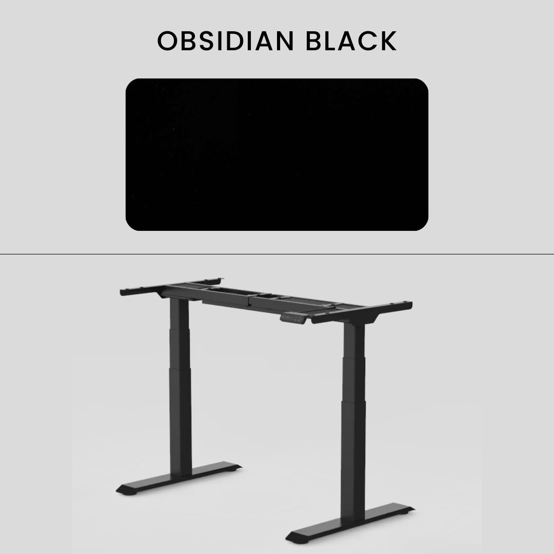 FlexiSpot E7 - Dual Motor Premium Standing Desk With Black Frame - Obsidian Black