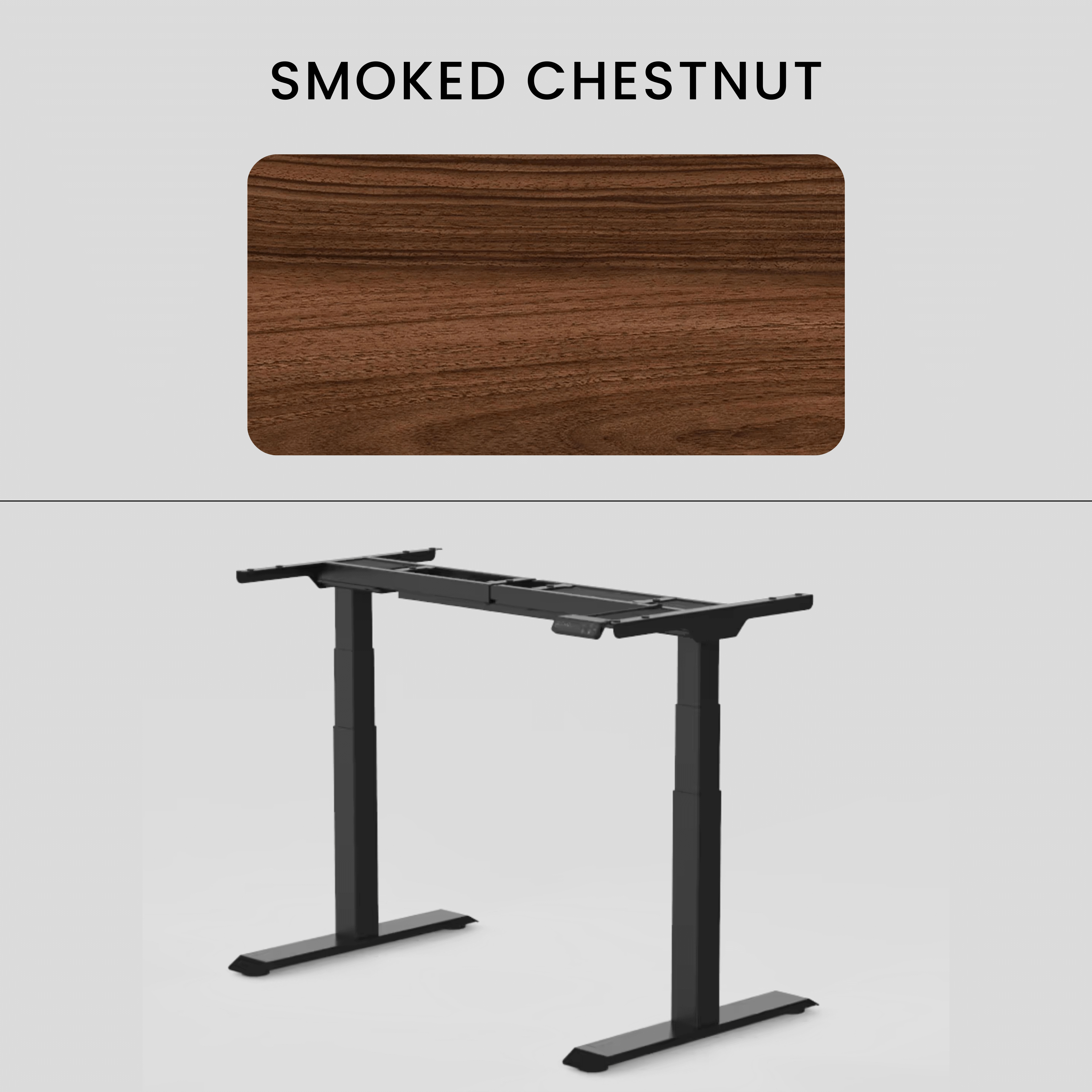 FlexiSpot E7 - Dual Motor Premium Standing Desk With Black Frame - Smoked Chestnut