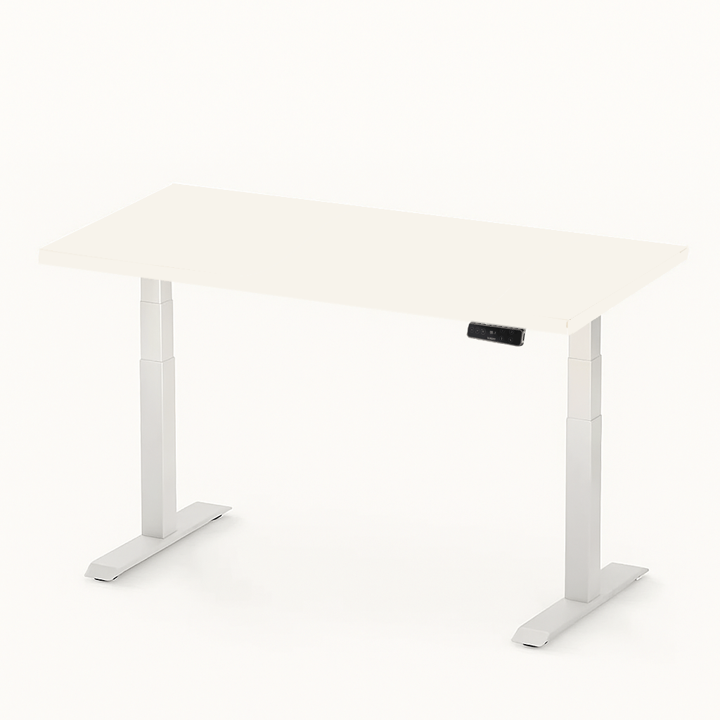 FlexiSpot E7 - Dual Motor Premium Standing Desk With White Frame - Pure Frost